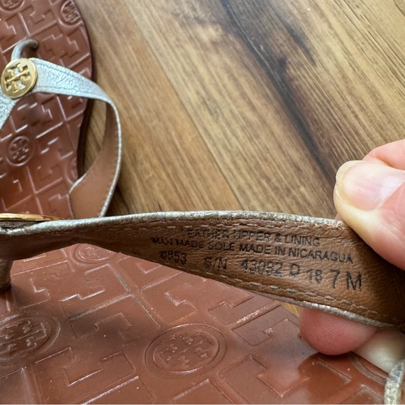 Tory Burch Silver and Gold Flip Flops - Picture 2 of 4
